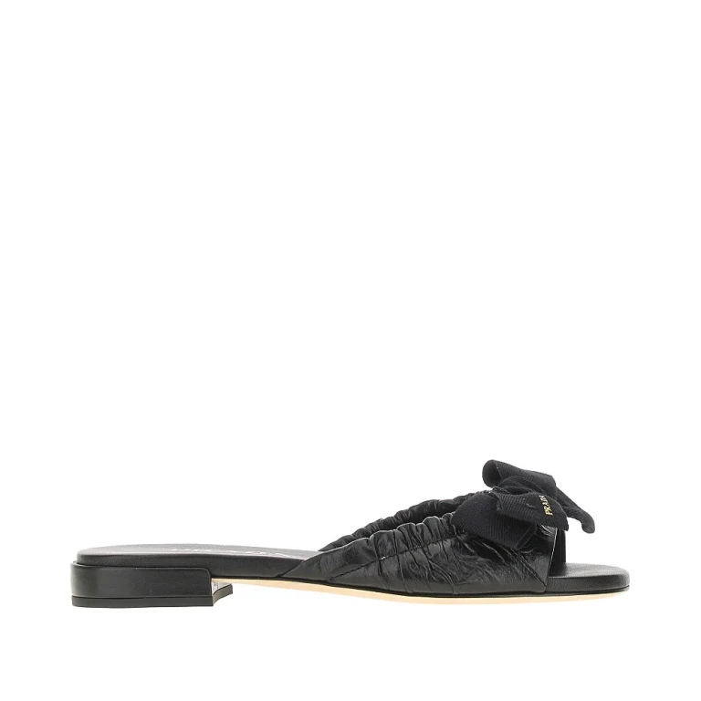 Mules Prada in pelle con fiocco da donna, taglia 36
