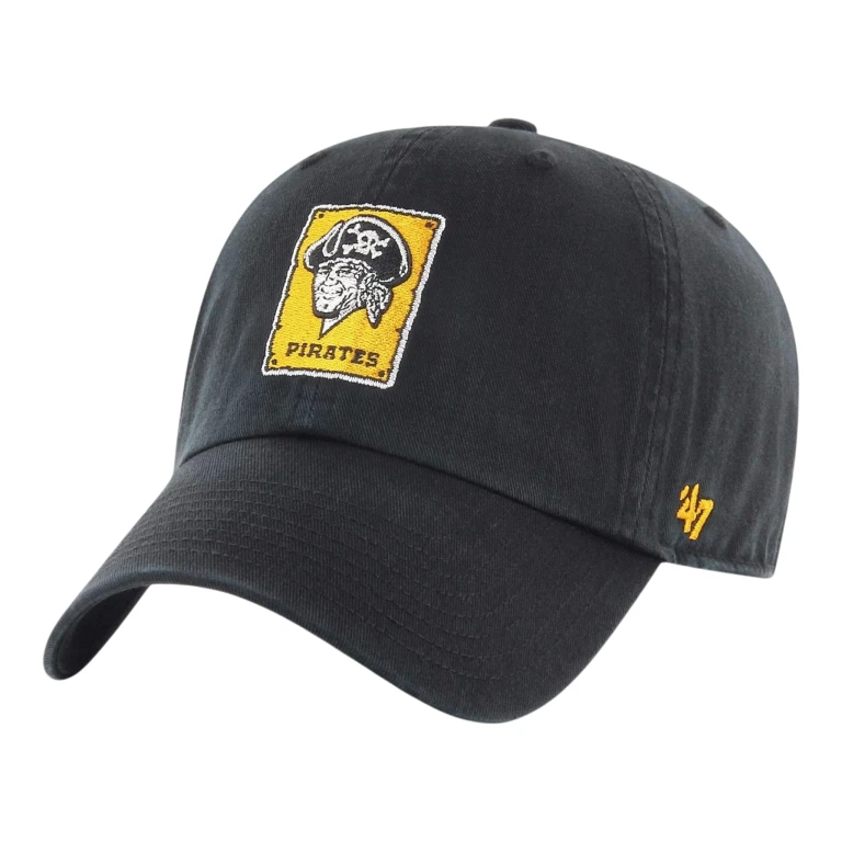 Clean Up Pittsburgh Pirates Cooperstown Strapback Hat - Black Adjustable Cap