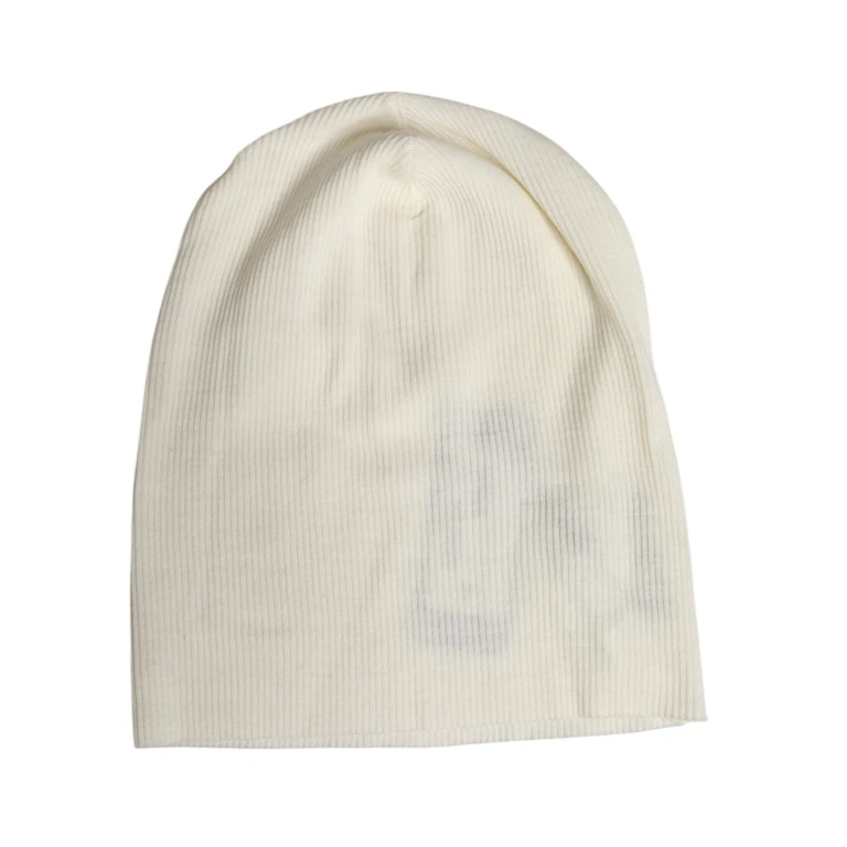 Dolce & Gabbana Beige Wool Blend Knitted Beanie Cap Nylon Accessory - Men