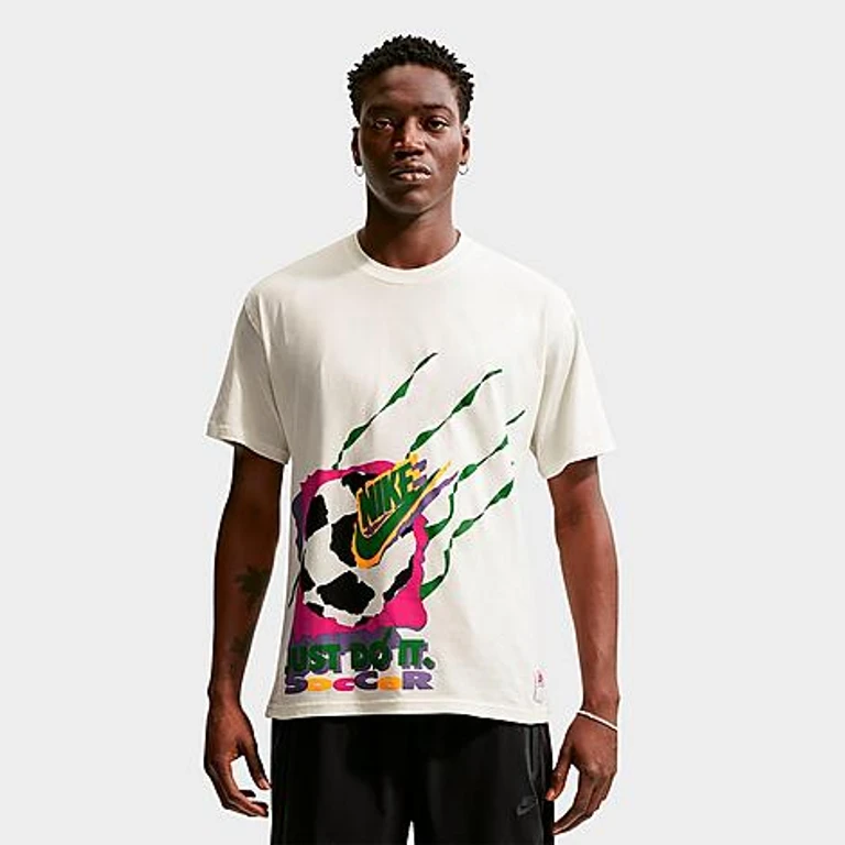 Nike Men's Sportswear Soccer DNA Retro Graphic T-Shirt in Sail Size: XS