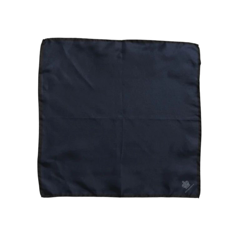 Dolce & Gabbana Blue Dg Crown Silk Square Men Foulard Scarf - Men