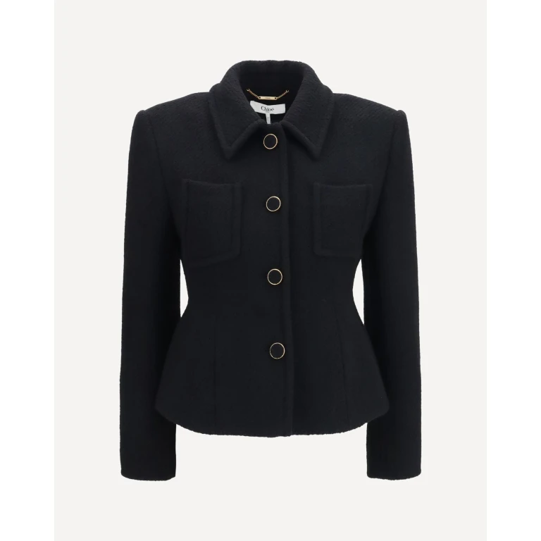 CHLOÉ Cropped single-breasted Blazer with fabric buttons Female 40
