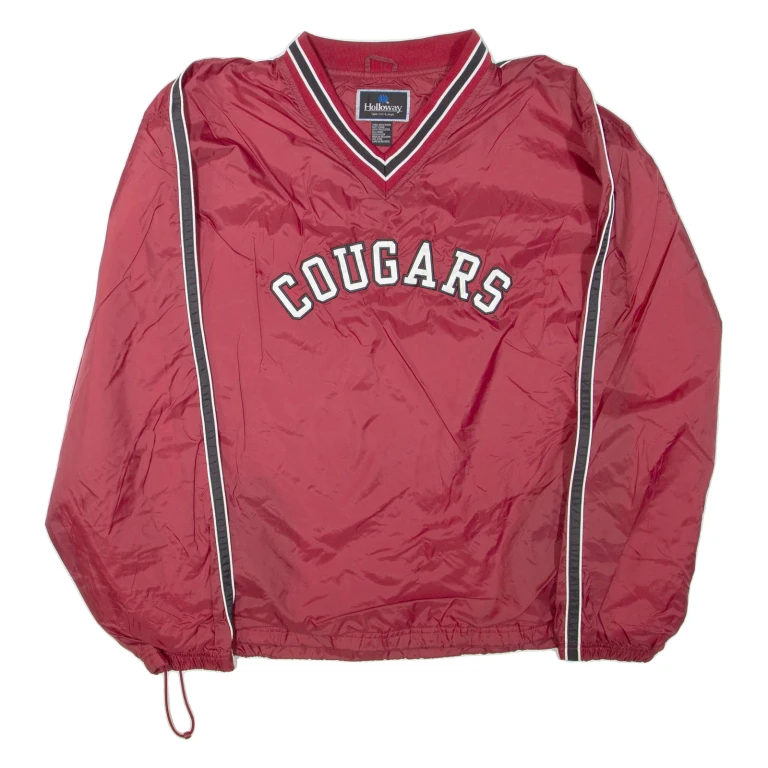 HOLLOWAY Cougars Mens Pullover Jacket Red Nylon 2XL