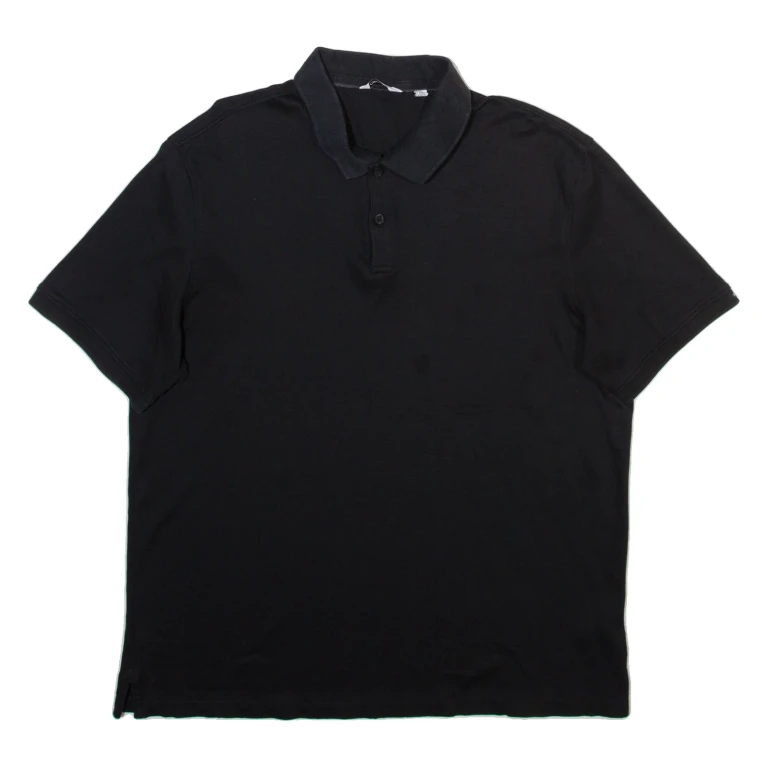 CALVIN KLEIN Mens Polo Shirt Black L