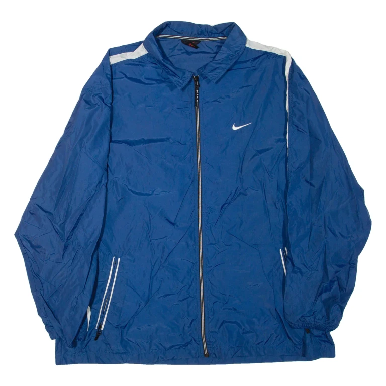 NIKE Mens Shell Jacket Blue Nylon 2XL