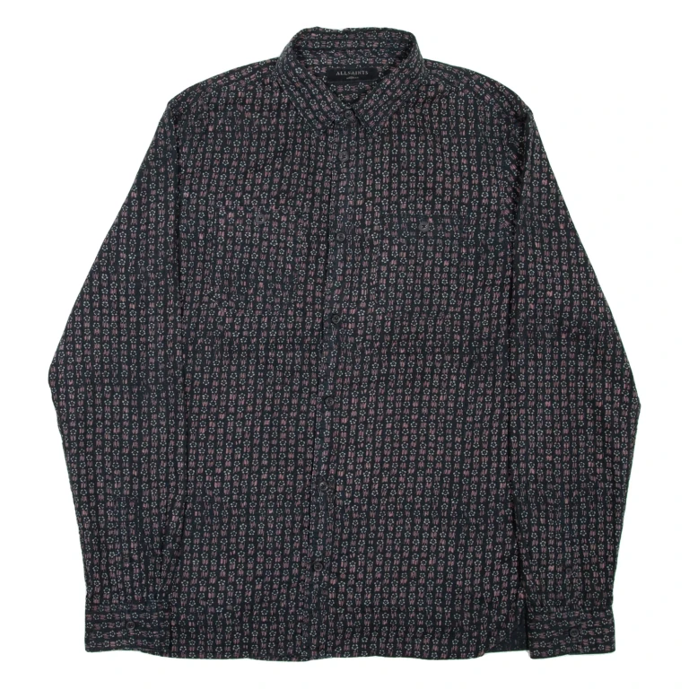 ALL SAINTS Mens Shirt Black Long Sleeve M
