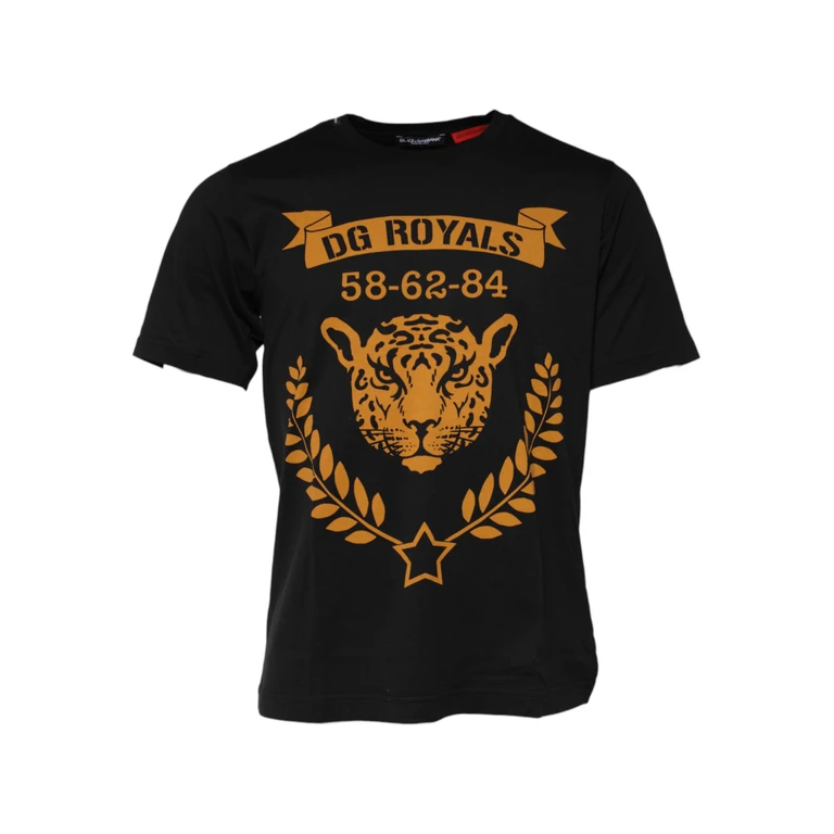 Dolce & Gabbana Black Dg Royals Cotton Crew Neck T-Shirt - Men