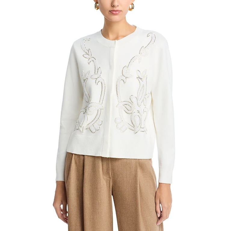 Sioni Embellished Snap Front Cardigan