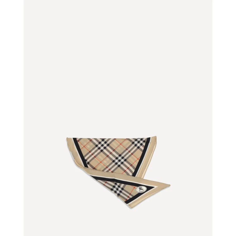 BURBERRY Check silk Scarf with Knight Stamp Female UNI