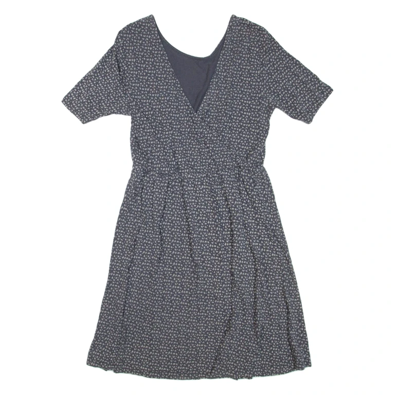 FAT FACE Womens Day Dress Grey Floral Short Sleeve Short S