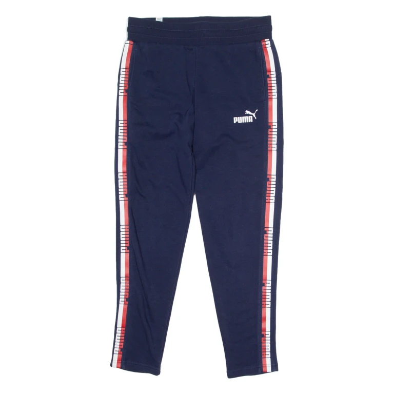 PUMA Womens Track Pants Blue Skinny UK 6 W28 L27