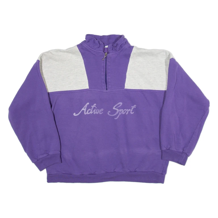 Active Sport Womens Sweatshirt Purple 1/4 Zip L
