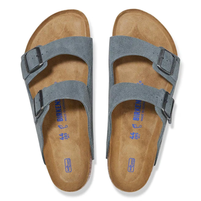 Unisex Arizona Suede Leather Soft Footbed Basalt Gray