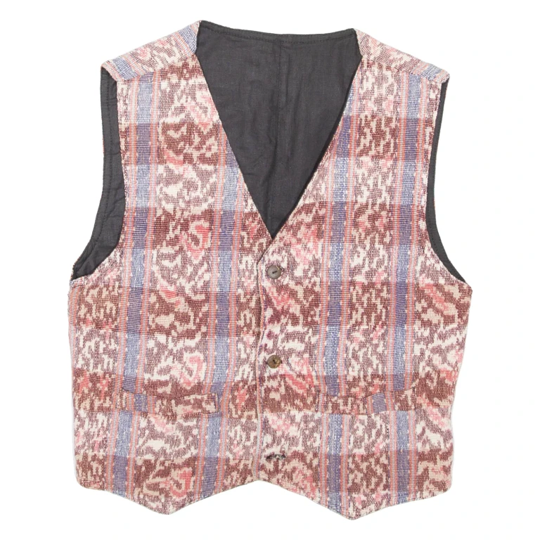 Womens Blazer Waistcoat Pink Crazy Pattern L