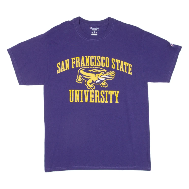 CHAMPION San Francisco State University Mens T-Shirt Purple USA M