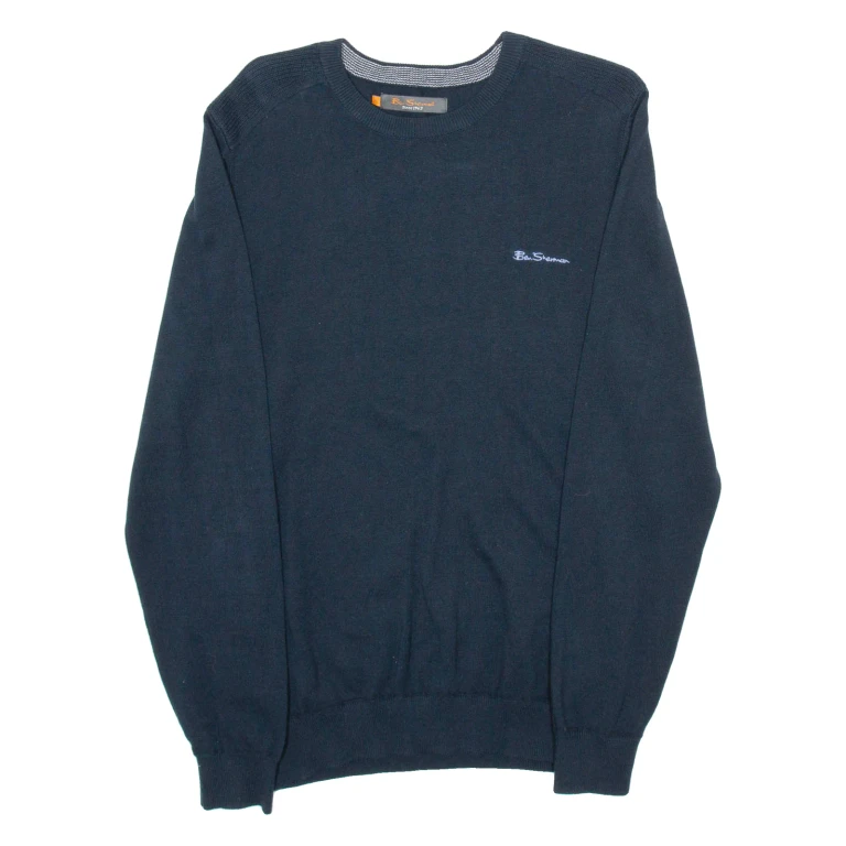 BEN SHERMAN Mens Jumper Blue Tight Knit M