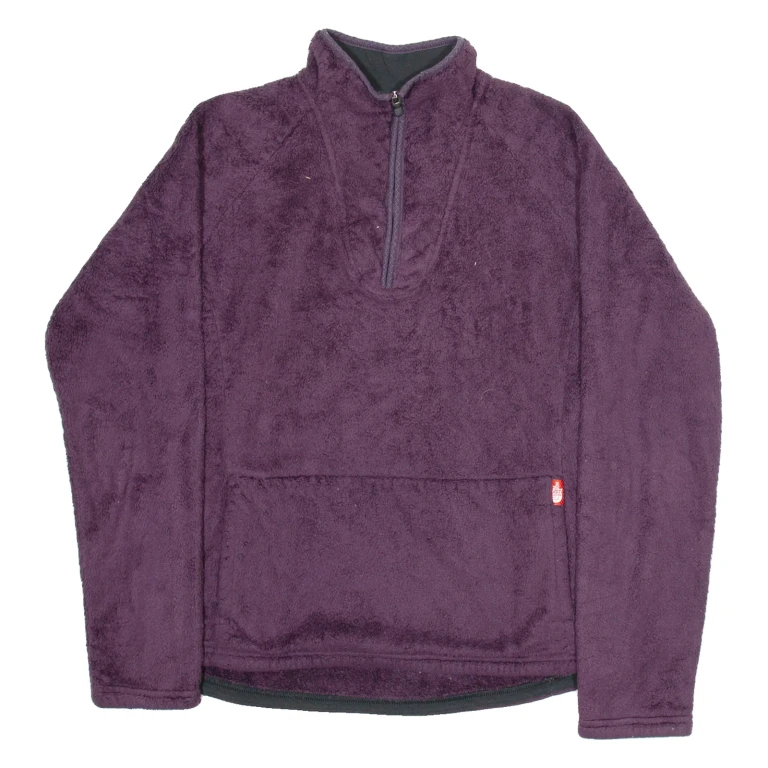 THE NORTH FACE Womens Jumper Purple 1/4 Zip Tight Knit M