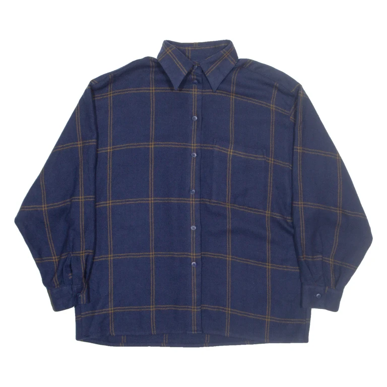 MARIAN DAVID Womens Shirt Blue Check Long Sleeve M