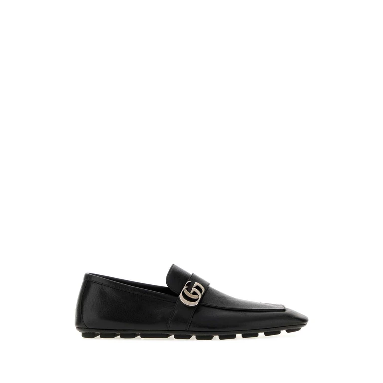 Gucci Black Leather Loafers Blackblackblack Calf Skin Mocassini - Men
