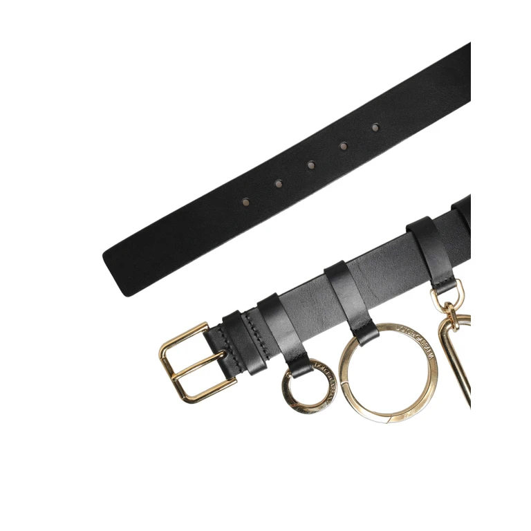 Black Calf Leather Gold Metal Buckle Men Belt - Men