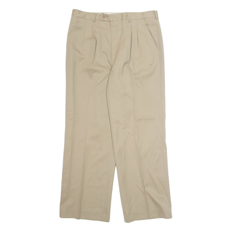 Chino Mens Trousers Beige Regular Straight W32 L29