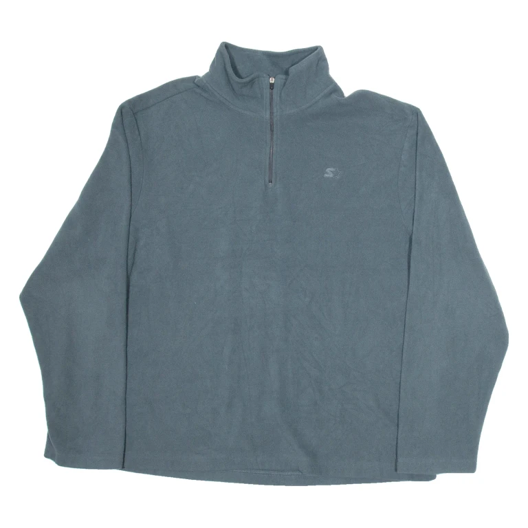 STARTER Mens Fleece Grey 1/4 Zip Tight Knit L