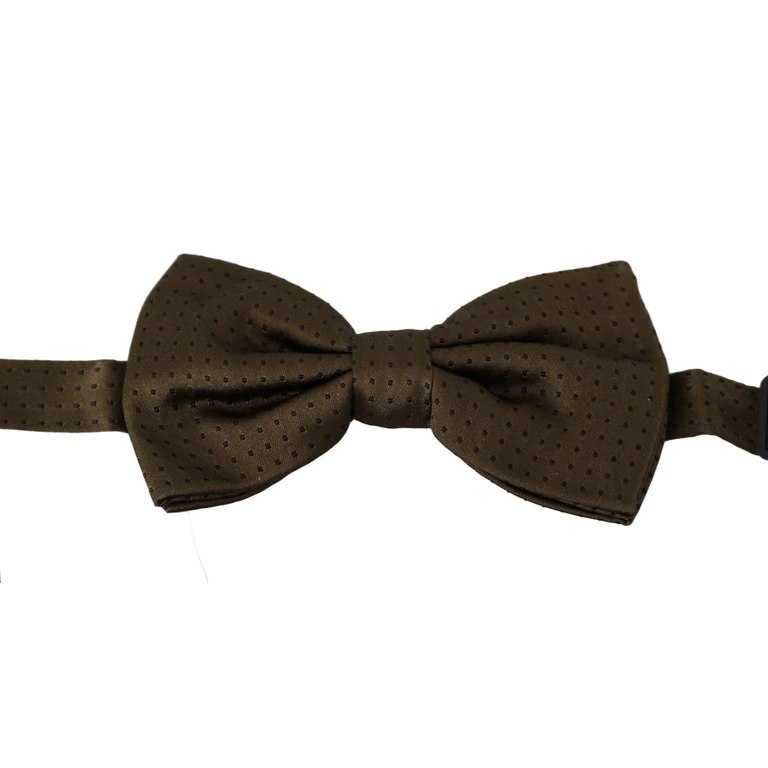 Brown Polka Dots Silk Adjustable Neck Papillon Men Bow Tie - Men