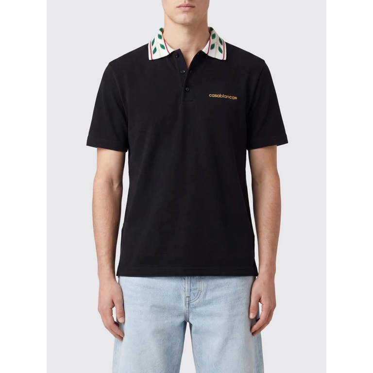 Striped Collar Embroidered Logo Cotton Polo (MPF26JTP49902)