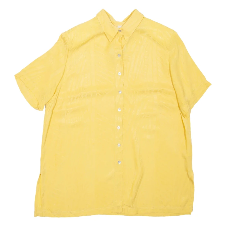 Womens Shirt Yellow Collared Striped UK 18