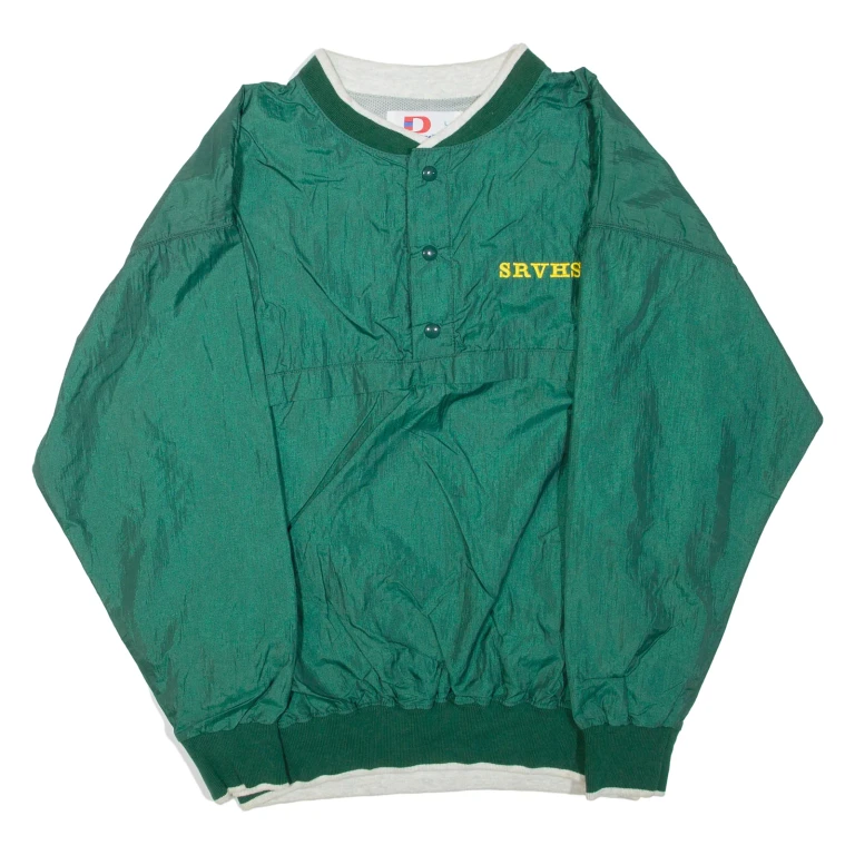 DODGER Mens Pullover Jacket Green Nylon L