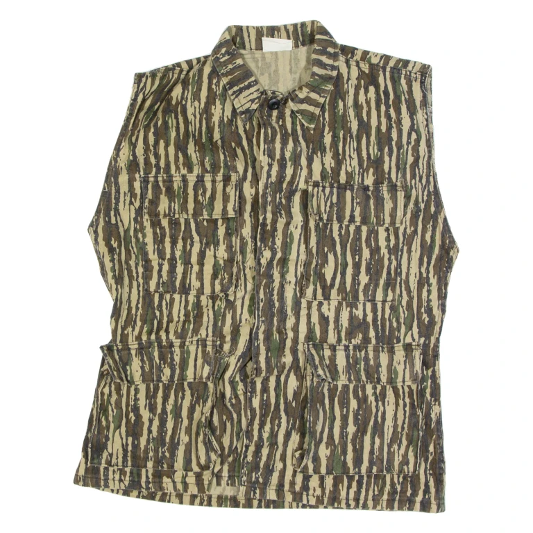 Mens Shirt Green Camouflage Sleeveless S