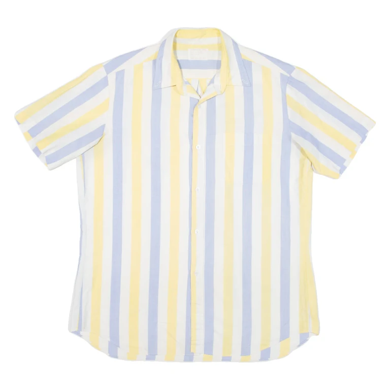 Mens Shirt Yellow Striped L