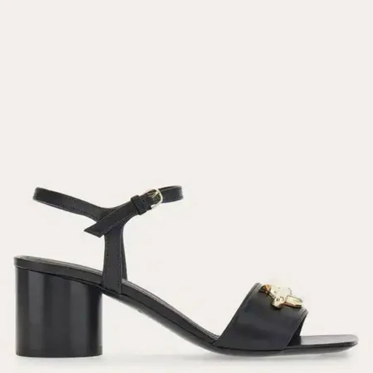 Priscilla Bejeweled Gancini Ornament Sandals, Size 7 C