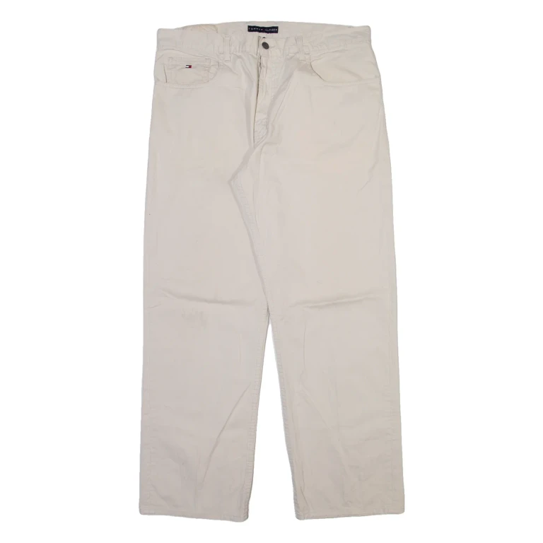TOMMY HILFIGER Mens Trousers Cream Regular Straight W36 L30