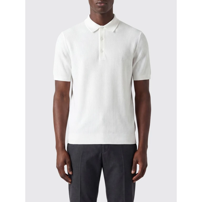 Short-Sleeved Cotton Knit Polo Shirt with a Three-Button Placket (3023261)