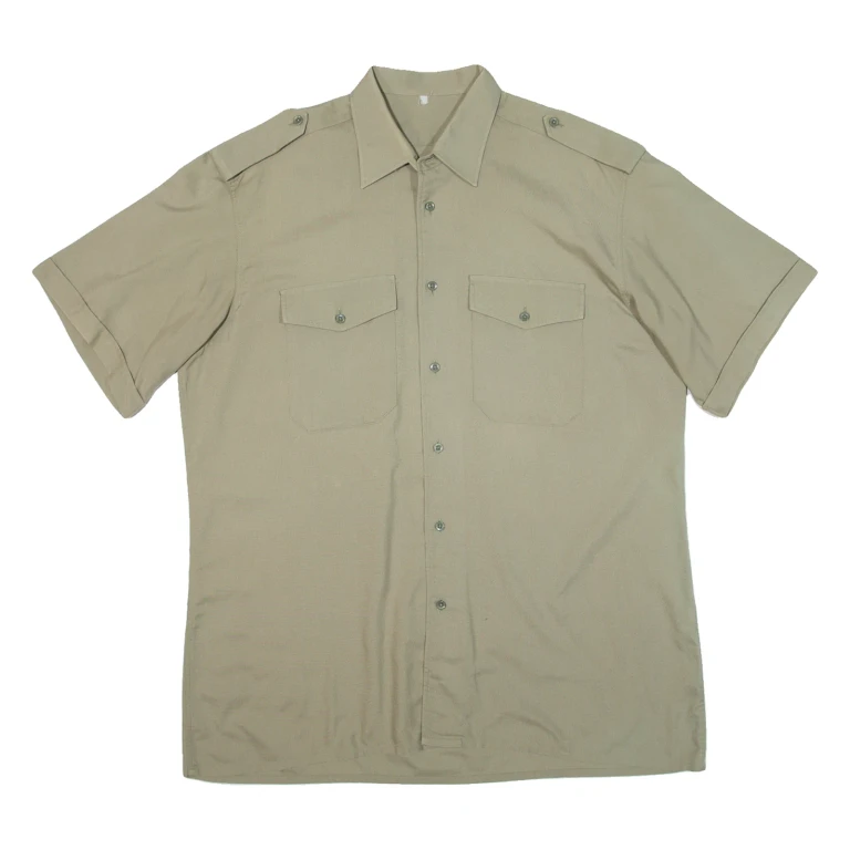 Mens Plain Shirt Green XL