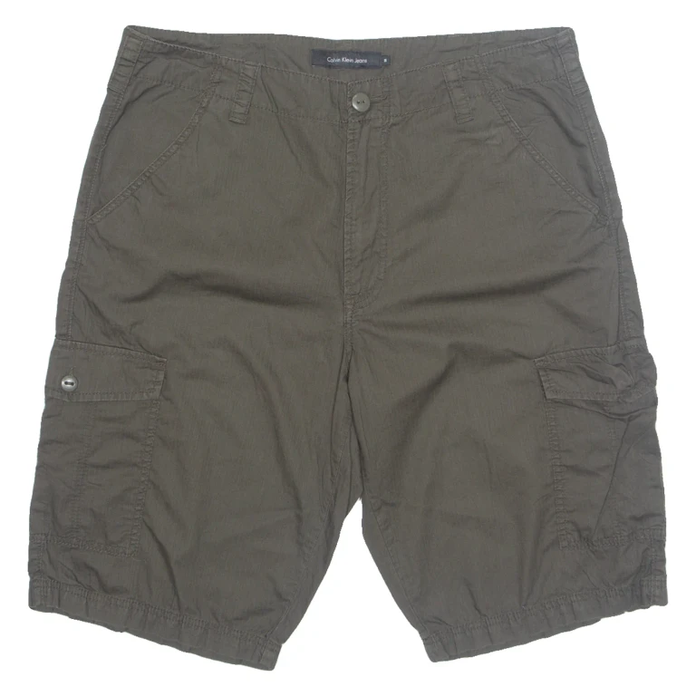 CALVIN KLEIN JEANS Mens Cargo Shorts Brown L W37