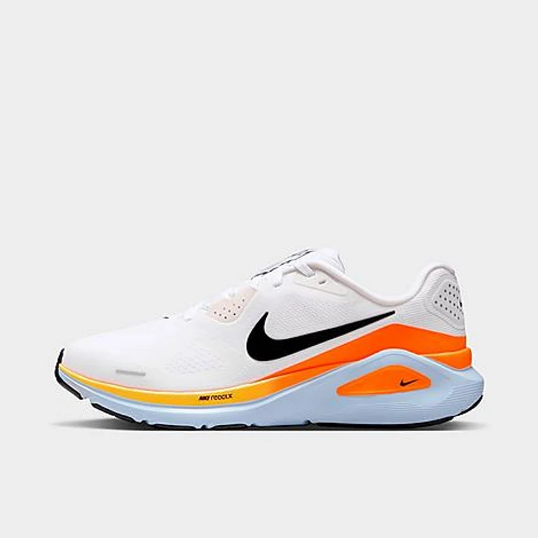 Nike Men's Structure 26 Running Shoes in White/Hydrogen Blue/Total Orange Size: 7.5