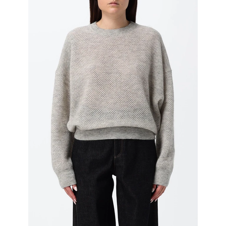 Open-Knit Wool Crewneck Jumper with Dropped Shoulders (MGG270510PCYB14)