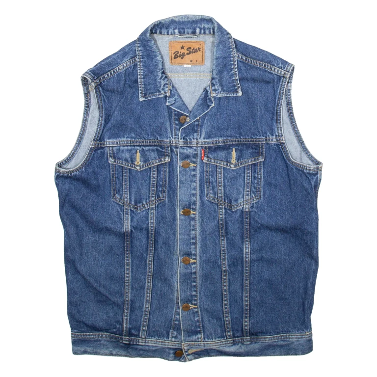 BIG STAR Mens Denim Gilet Blue M