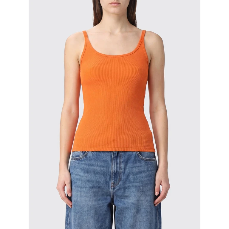 MSGM Slim Fit Viscose Top with Thin Straps and Round Neck (4041MDT72N26713010)