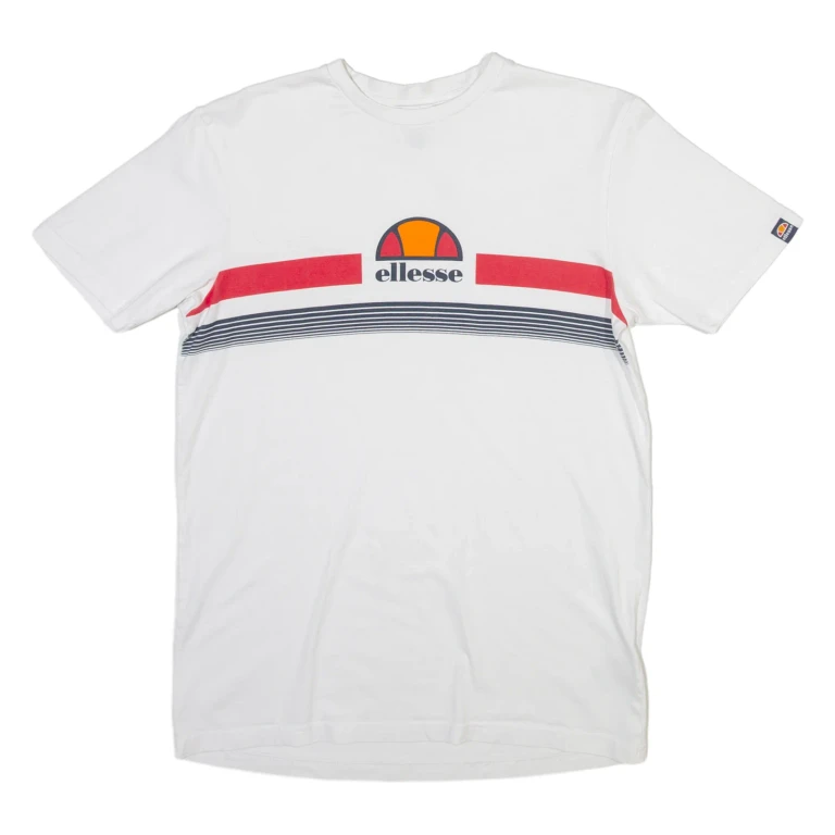 ELLESSE Mens T-Shirt White Crew Neck S