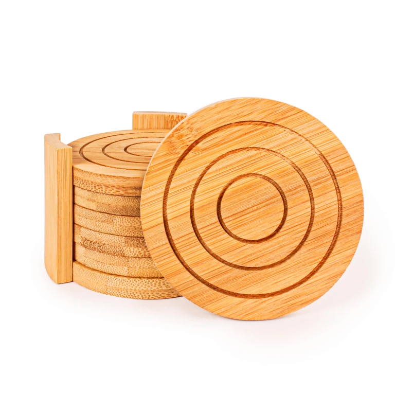 Bamboo 7pc Circular Coaster Set