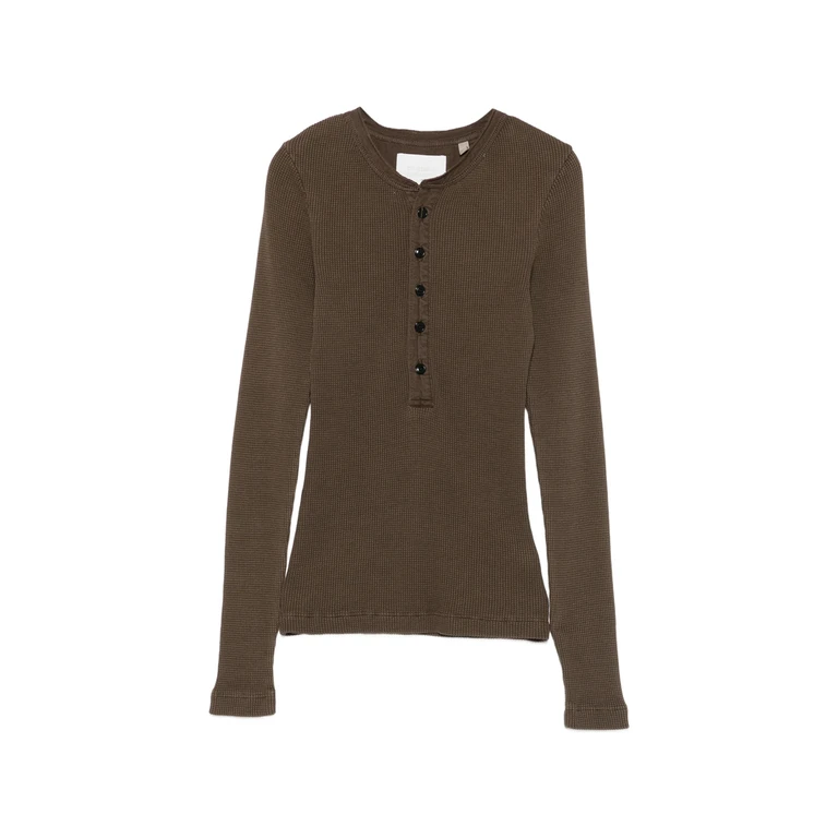 Citizens Of Humanity Drea Waffle-knit Henley Top (9476-1785)