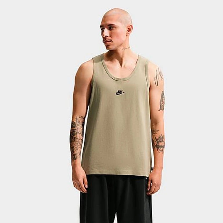 Nike Men's Sportswear Premium Essentials Futura Tank Top in Neutral Olive Size: XS