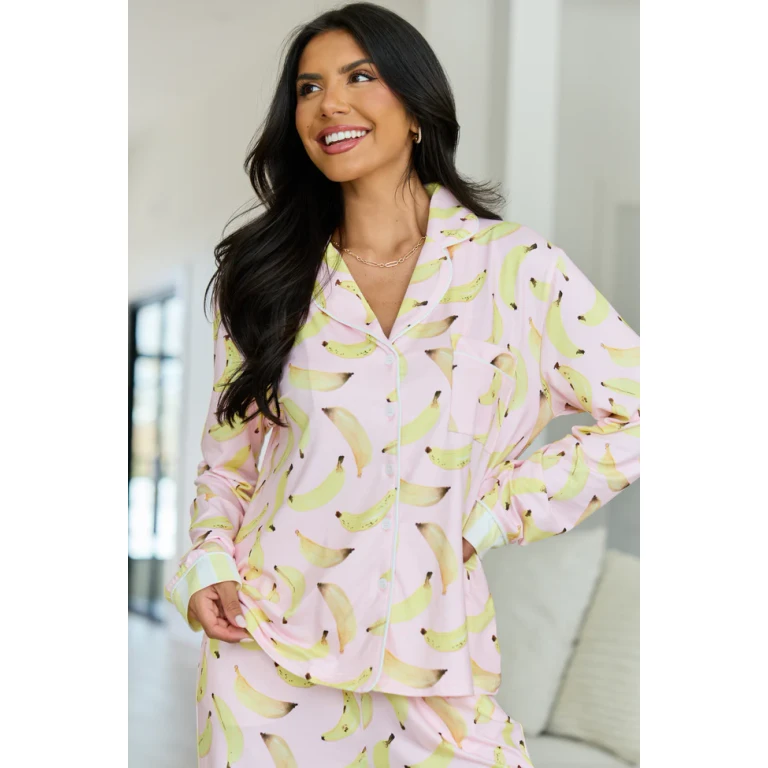 Cozy Crush Long Sleeve Pajama Top - Banana Bliss