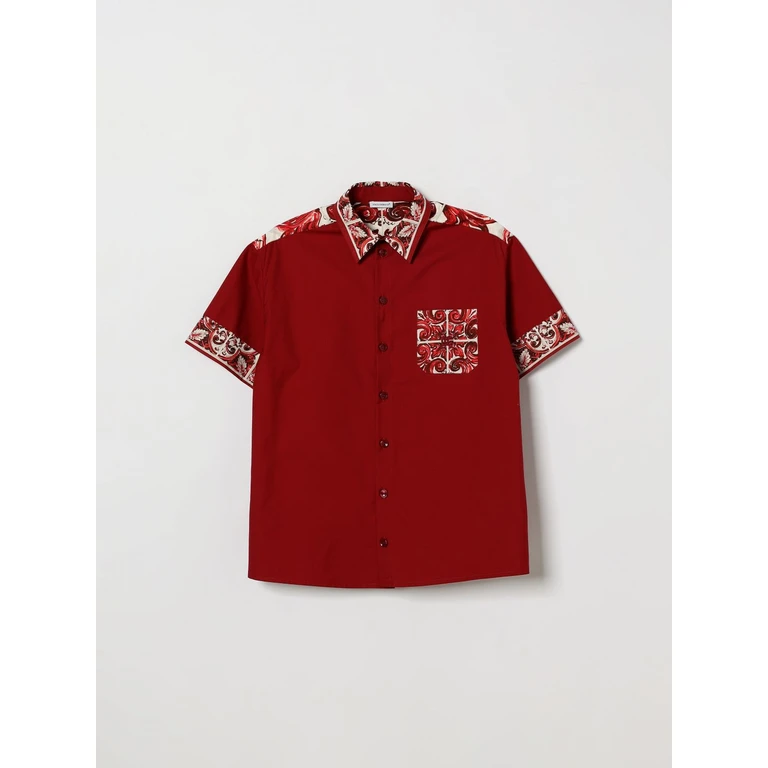 Boy's Majolica Print Cotton Bowling Shirt (L44S93G7P5ES9000)