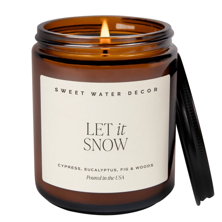 Let It Snow Soy Candle - 9 oz Amber Jar