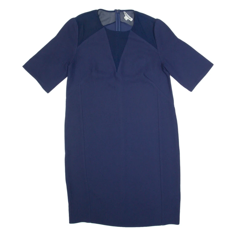 WHISTLES Oversized Womens Shift Dress Blue Short Sleeve Midi UK 8