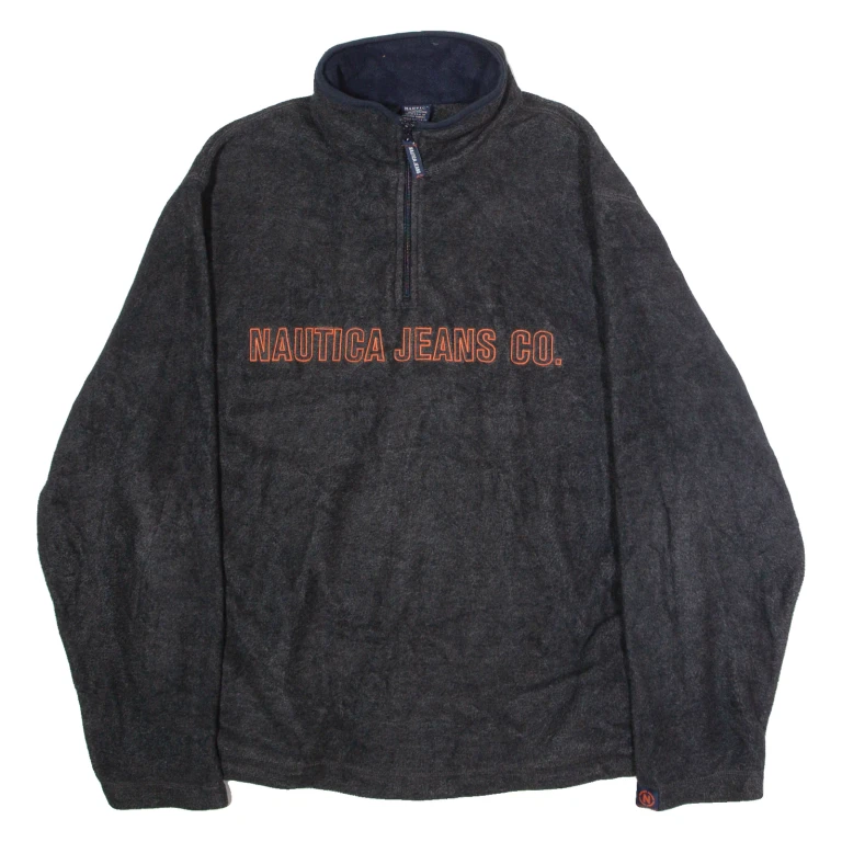 NAUTICA Mens Fleece Grey 1/4 Zip L